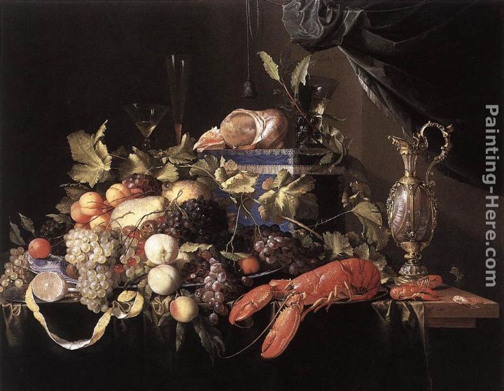 Still-Life with Fruit and Lobster painting - Jan Davidsz de Heem Still-Life with Fruit and Lobster art painting